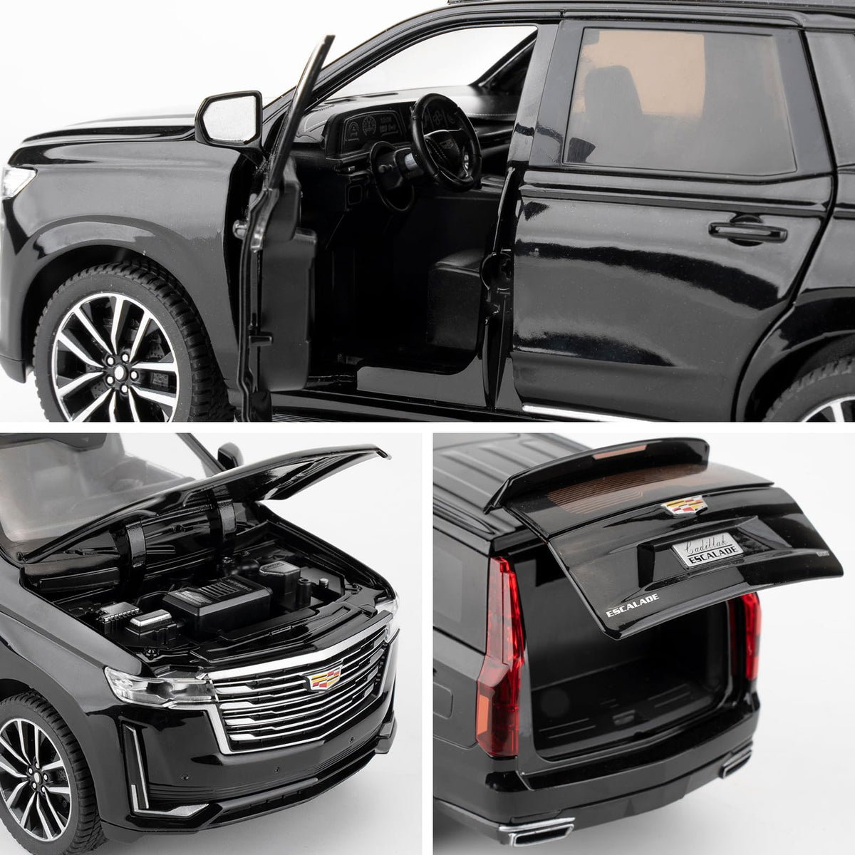 WAKAKAC Escalade toy car wheels simulate suspension for realistic handling.