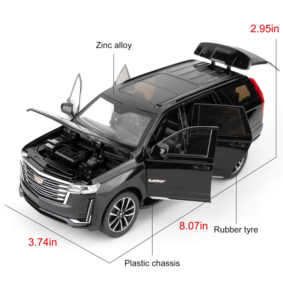 WAKAKAC Escalade toy car with sound effects and horn for interactive pretend play.