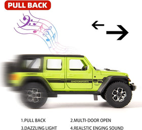 WAKAKAC Wrangler doors and trunk open for realistic play scenarios.