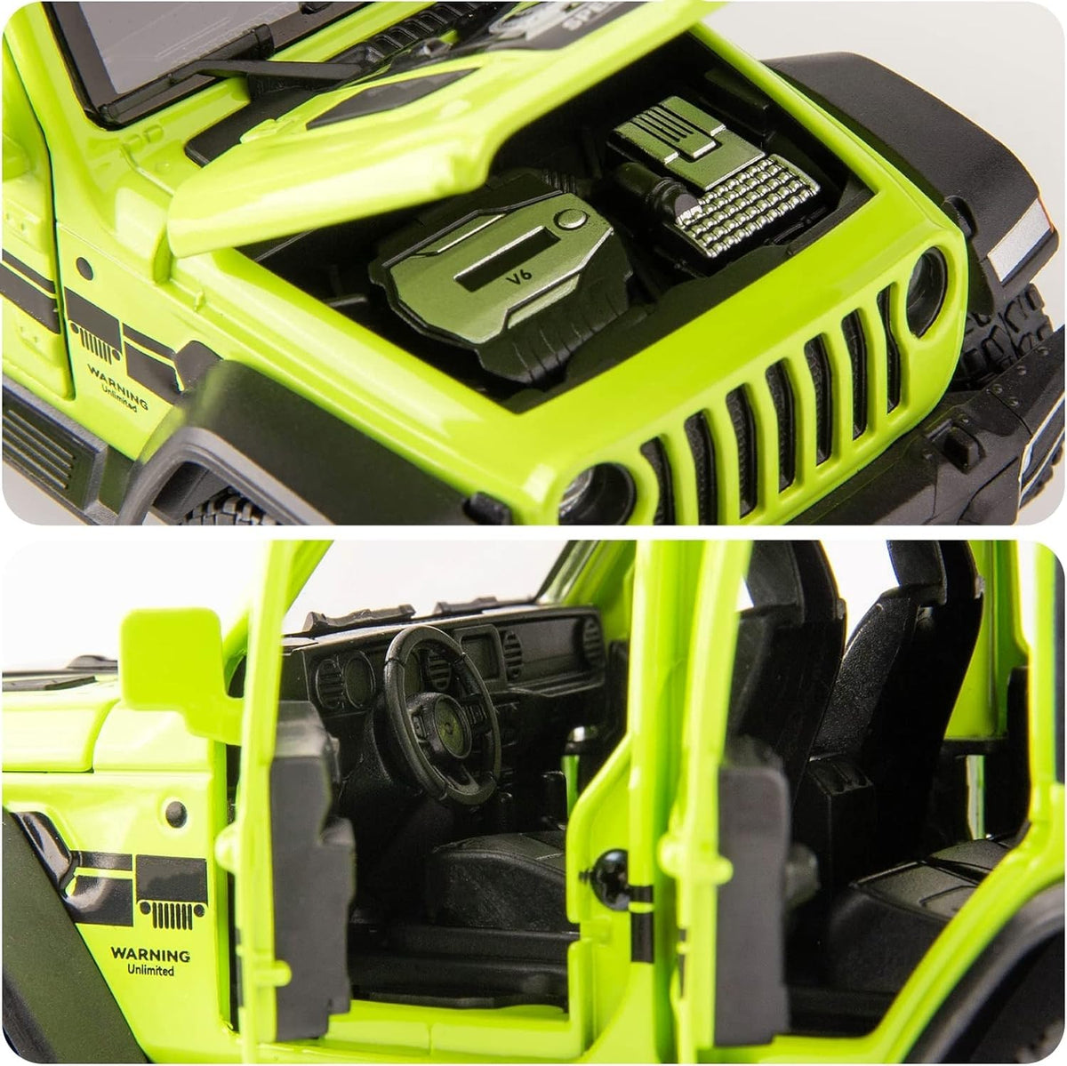 WAKAKAC Wrangler lights and sounds enhance imaginative driving experiences.