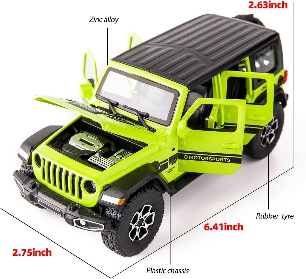 WAKAKAC Wrangler side view shows detailed alloy build for collectors.