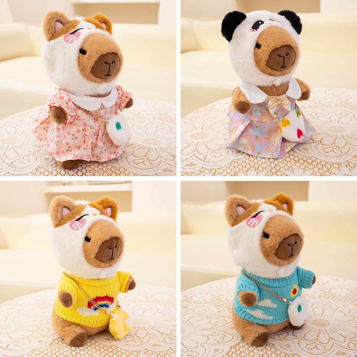 Outfits and accessories enable mix-and-match capybara looks.