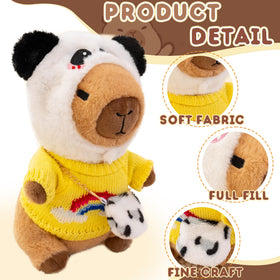 WAKSUN capybara plush with outfits and hats sparks imaginative dress-up.