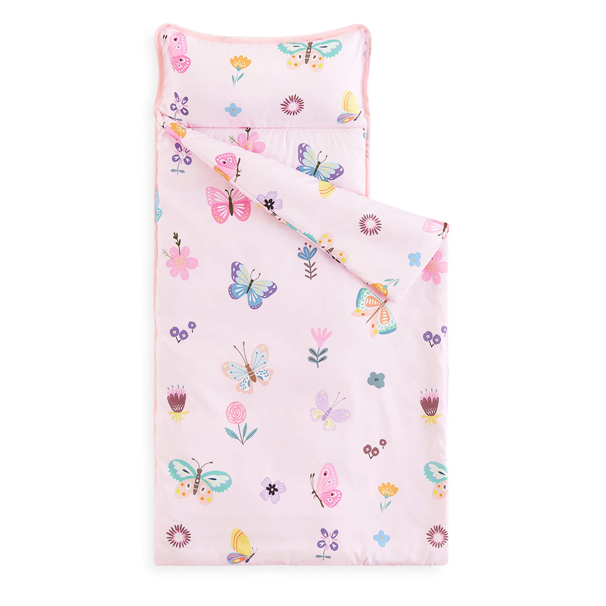 Wake In Cloud butterfly design nap mat in pink for cozy preschool naps.
