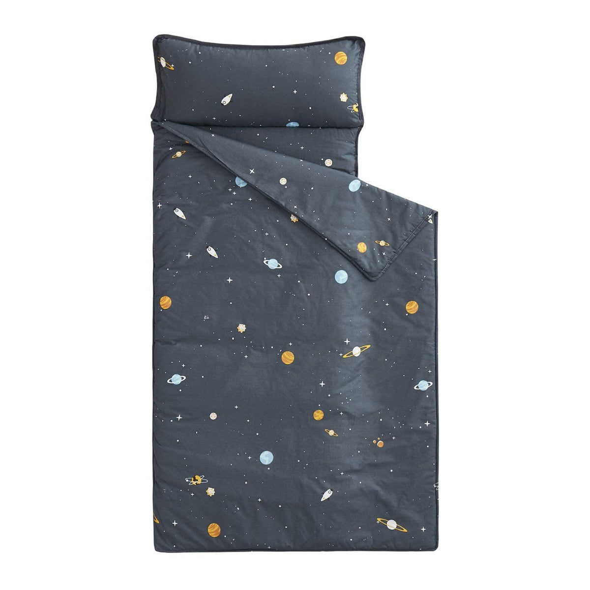 Wake In Cloud galaxy nap mat rolled for easy portability and storage