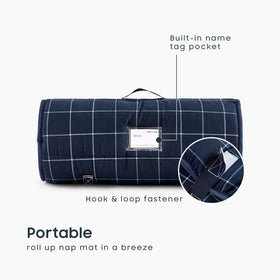 Wake In Cloud nap mat with pillow and blanket for naptime comfort
