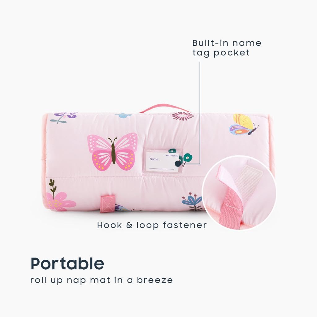 Wake In Cloud nap mat with removable pillow simplifies washing and care.