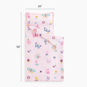 Wake In Cloud roll-up nap mat with pillow and blanket for daycare.