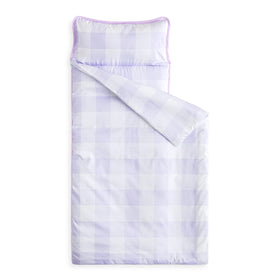 Wake In Cloud toddler nap mat front view with gingham design for cozy rest
