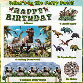 Wakeys dinosaur banner adds festive signage for a birthday celebration