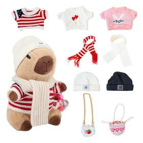 WAKSUN capybara plush 10.2 inches with dress-up outfits for imaginative play