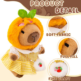 WAKSUN Capybara plush with nine outfits for dress-up fun.