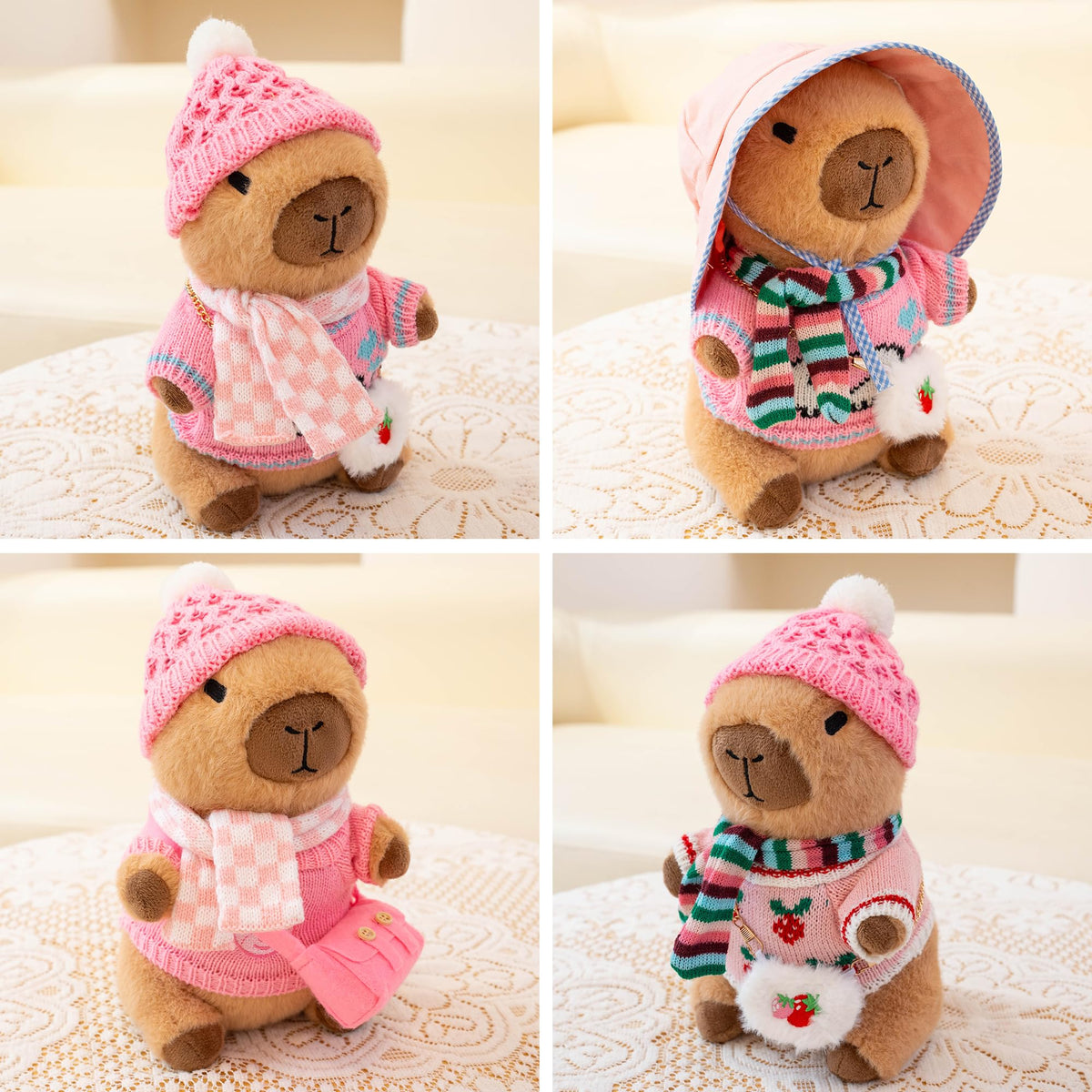 WAKSUN capybara plush dress-up with hats and bags encourages imaginative fashion.