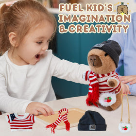 WAKSUN capybara plush with outfits ready for dress-up adventures