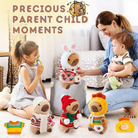 WAKSUN capybara plush wearing hats and bags for imaginative play