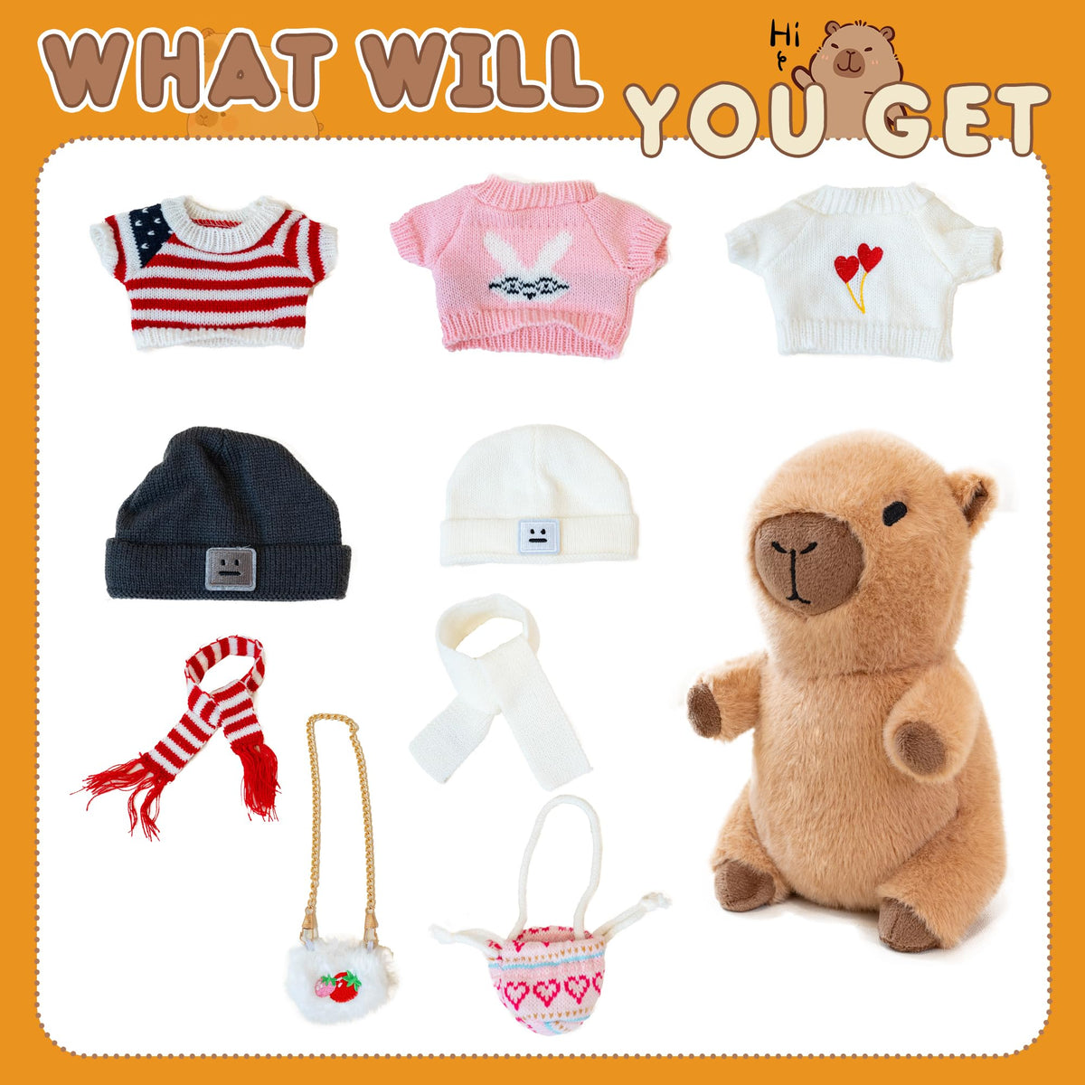 WAKSUN capybara plush for kids' dress-up and creative play