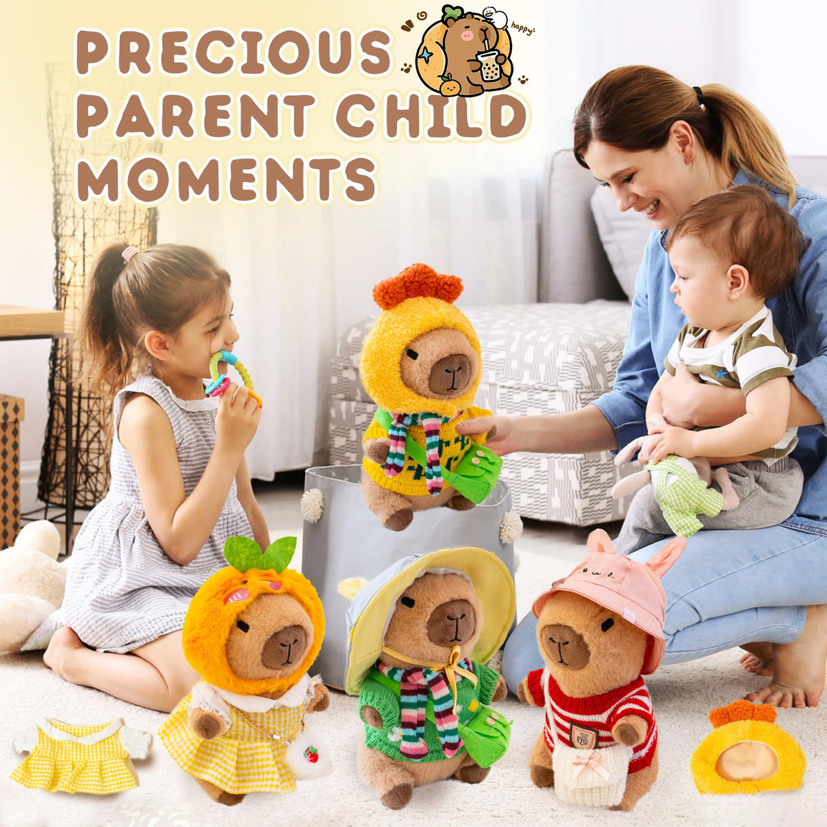 WAKSUN Capybara plush inspires playroom pretend play sessions.