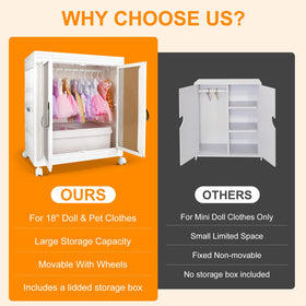 Walant storage cabinet on locking wheels for mobile playroom
