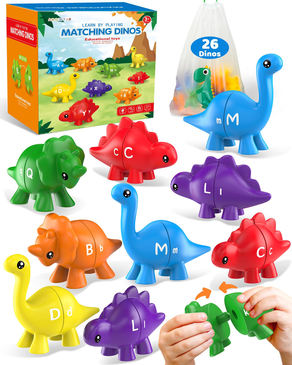 Walenty alphabet dinosaur set with 26 pieces for early letter recognition.