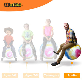 WALIKI hopper ball deflates for easy storage and travel.