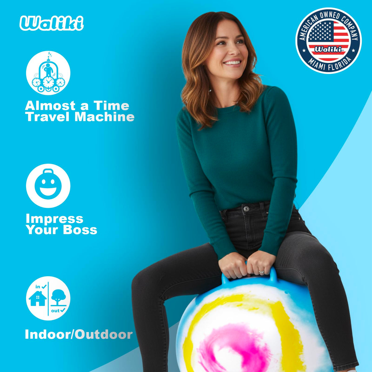 WALIKI hopper ball easy inflation with included pump.