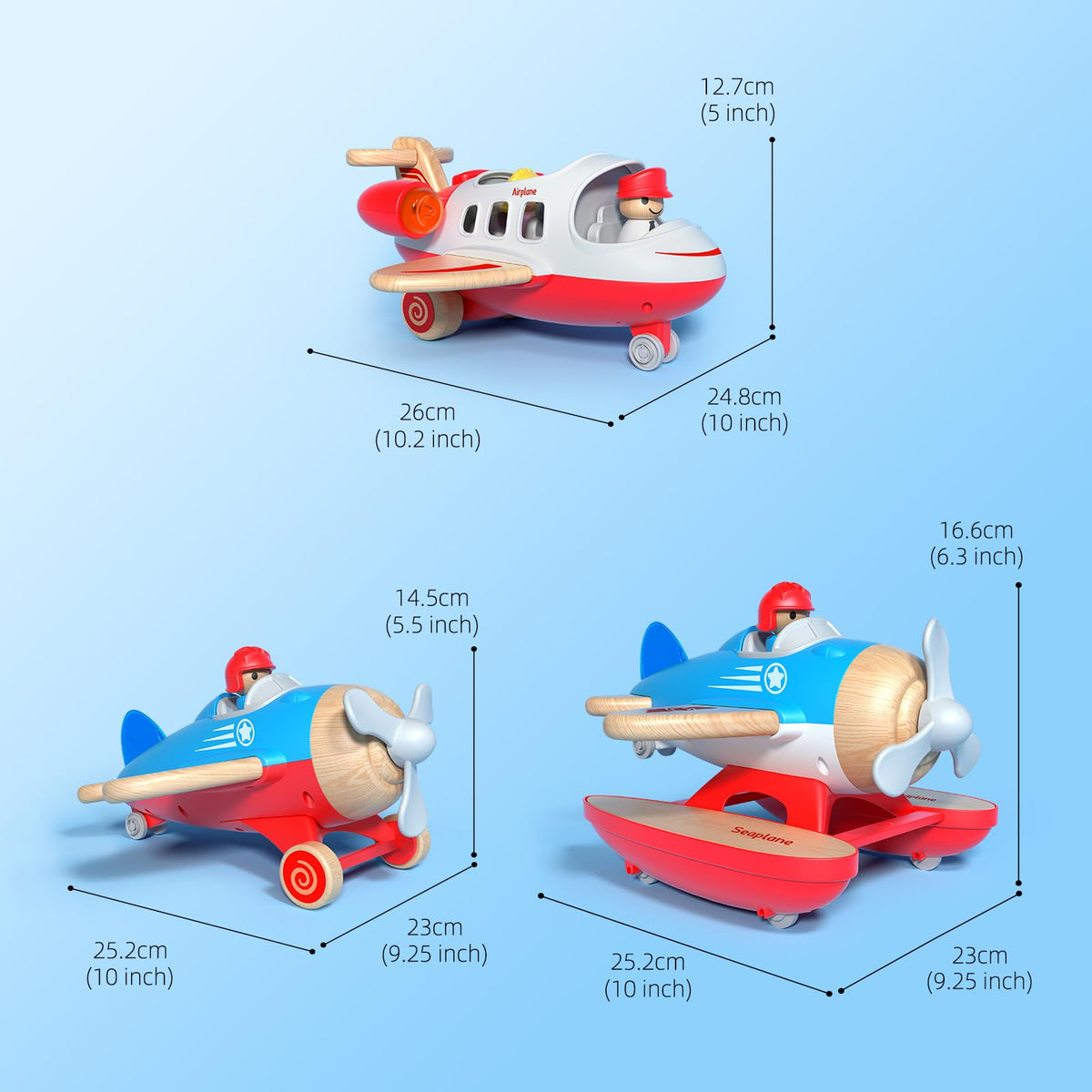 Wanborns airliner toy with LED lights and jet sound boosts engagement