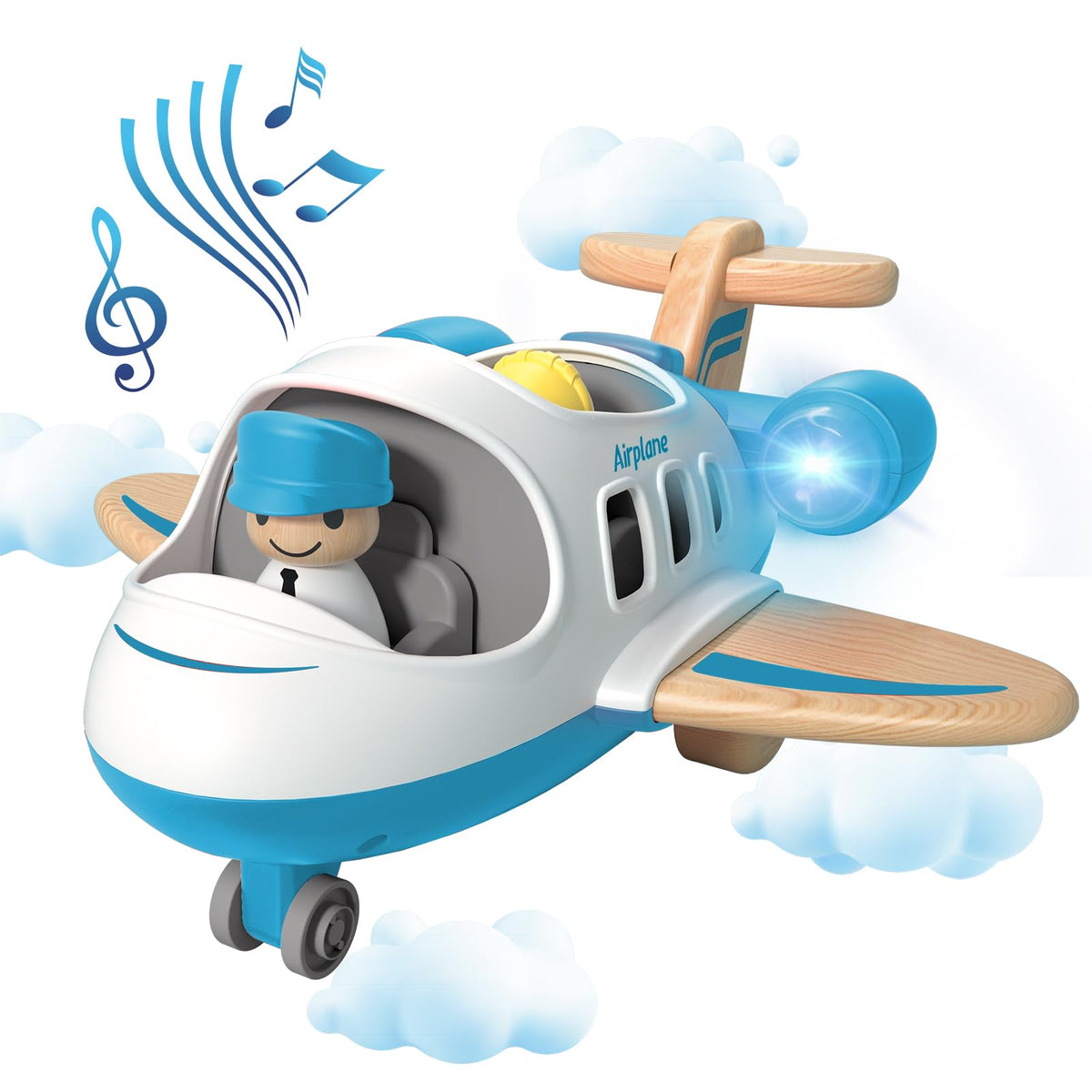 Wanborns airliner toy with tail lights and sound for engaging pretend play