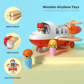 Wanborns wooden aircraft toy with durable body supports safe, tactile exploration