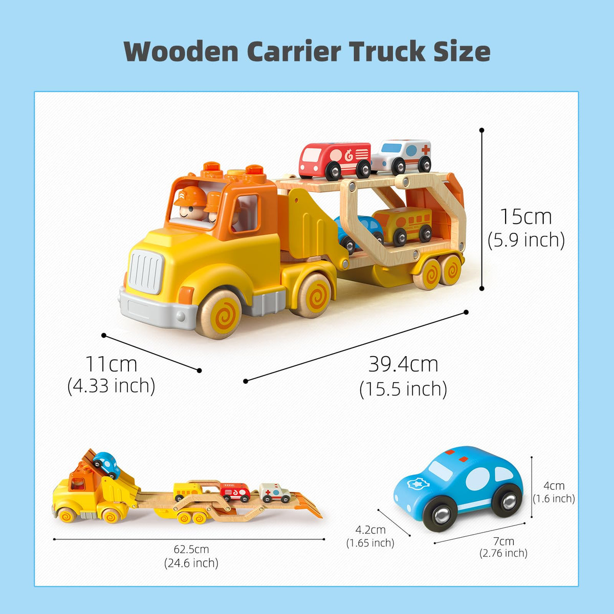 Wanborns gift-ready transport toy set ideal for birthdays.