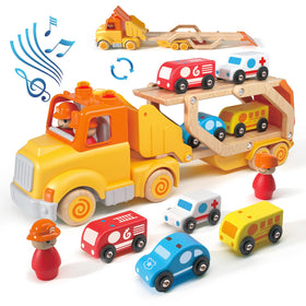 Wanborns transport trailer with 24-inch track for engaging toddler play.