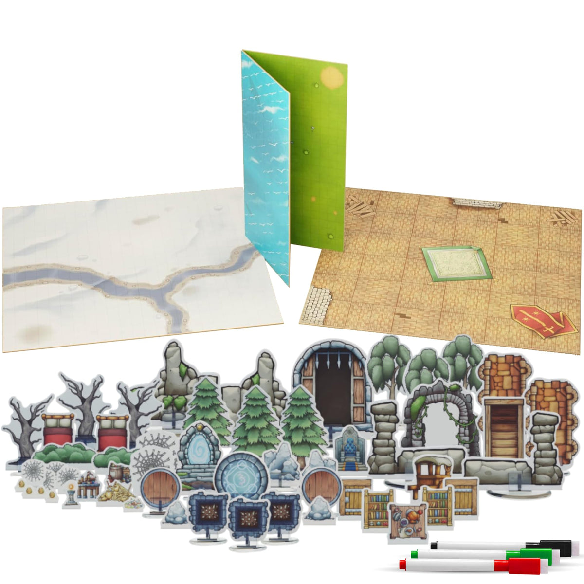 Wanderers Emporium DND Map Starter Set front view for quick campaign setup