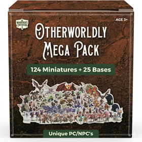 Wanderers Emporium hard flat minis, front view with bases, ideal for compact storage