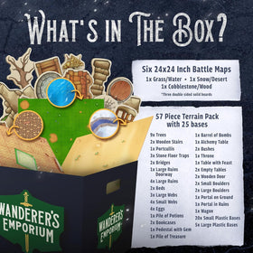 Wanderers Emporium terrain pack with 57 miniatures enriches encounters