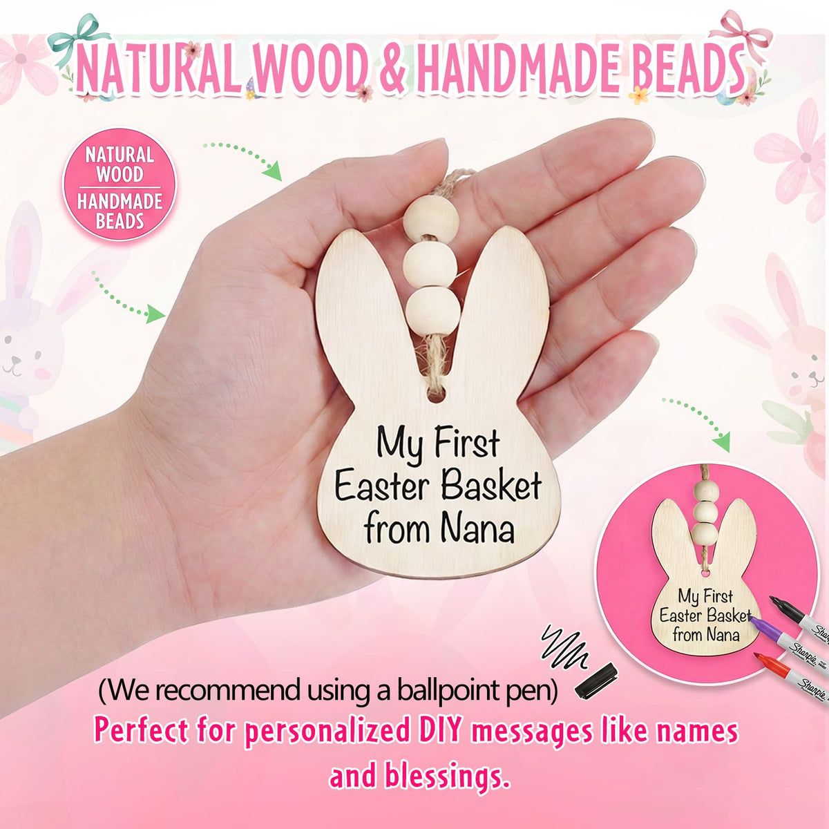 Wangchao Craft Bunny-shaped Name Tag helps personalize the gift