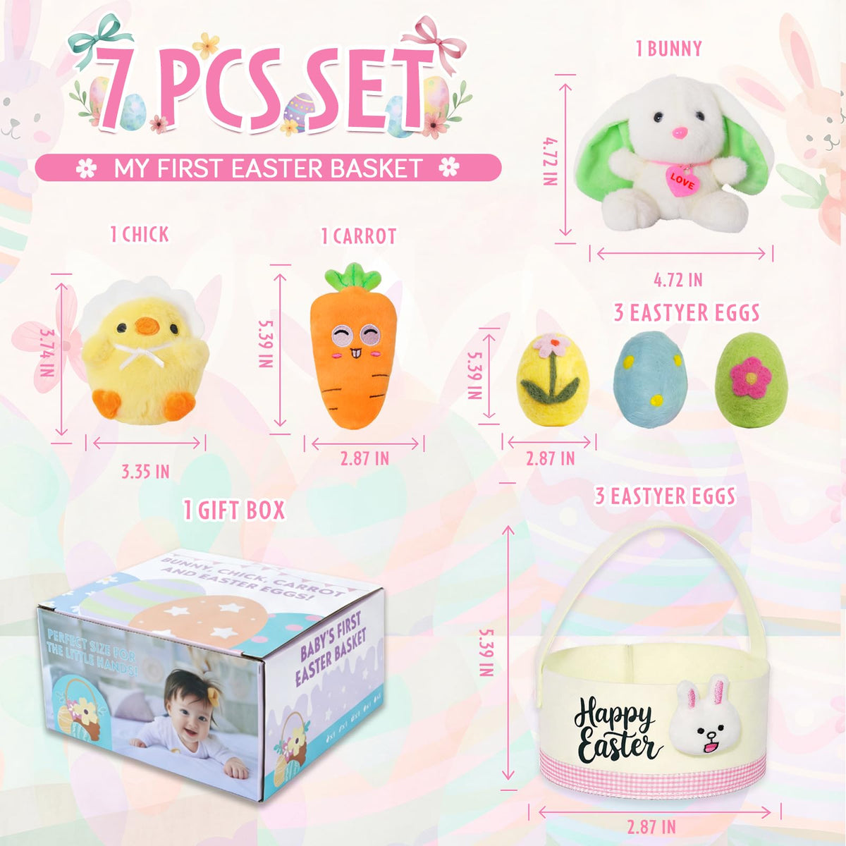 Wangchao Craft chick plush accompanying toddler cuddles during Easter activities.