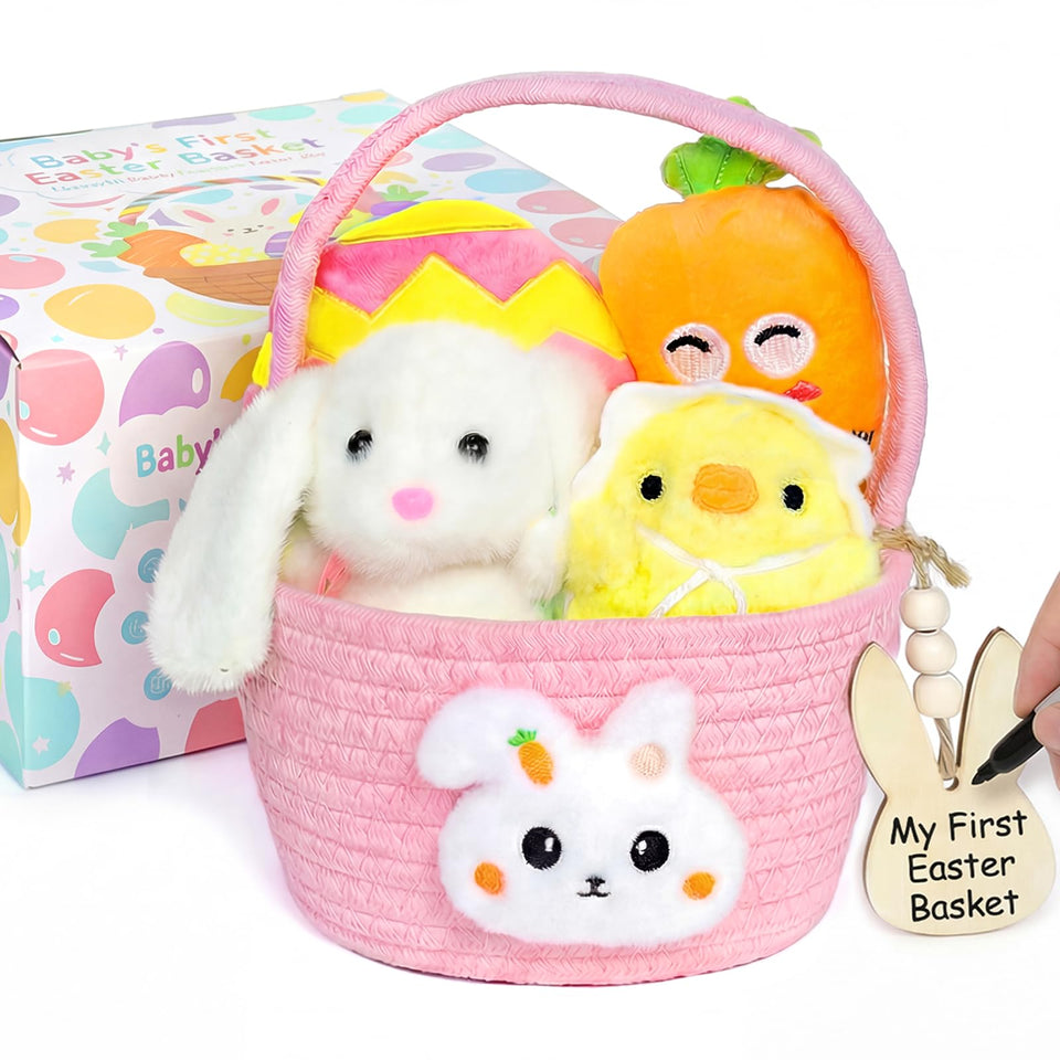 Wangchao Craft My First Easter Basket Prefilled set with soft plush toys for baby play