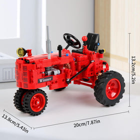 WanJJXW Classic 1/12 Red Tractor engine compartment shows hands-on mechanical exploration.