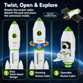 Wanonoo liftoff simulation with lights and sound enhances imaginative play