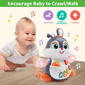 Wanonoo bunny toy crawling movement encourages baby exploration