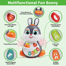 Wanonoo bunny toy sounds including carrot chewing for realistic play