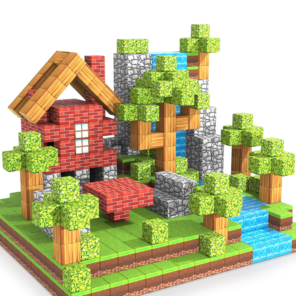 Wanplay magnetic forest castle blocks set inspires imaginative play and teamwork.