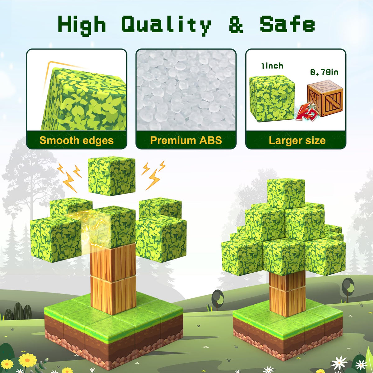 Wanplay patterned blocks demonstrate endless stacking and scene-building possibilities.