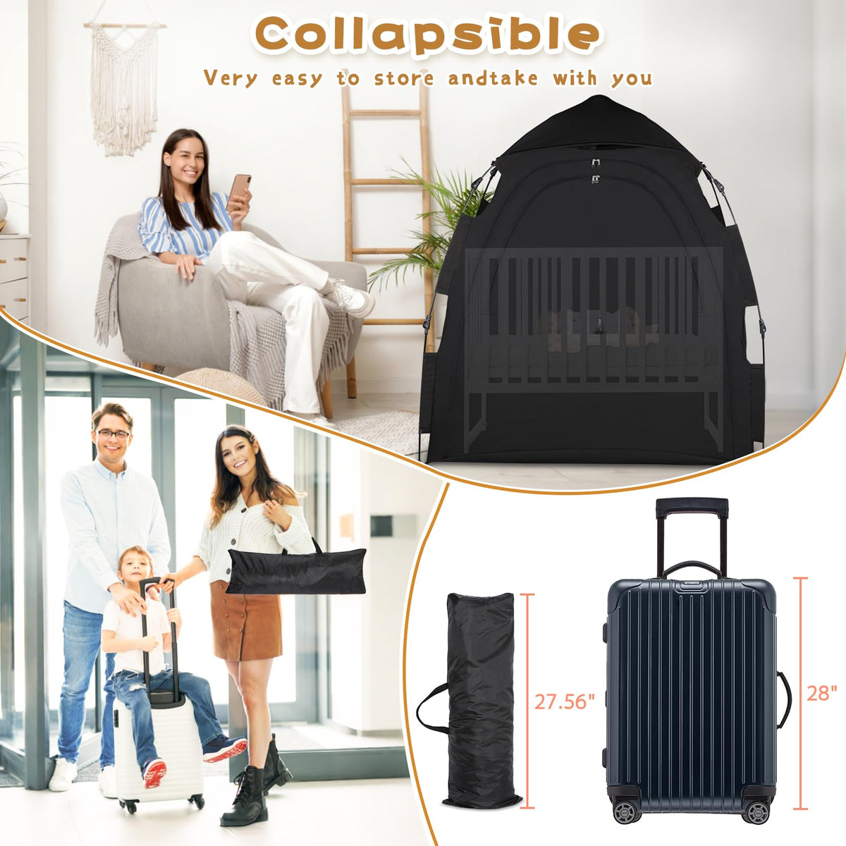 WANRU clear top window lets you check baby without disturbance.