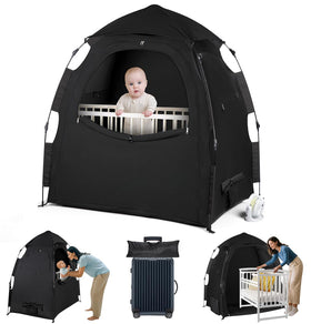 WANRU Pack N Play blackout cover sleep pod blocks light for peaceful naps.