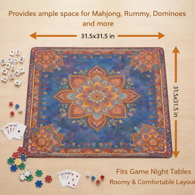 WAQUBE Mahjong Table Mat with non-slip backing keeps tiles secure