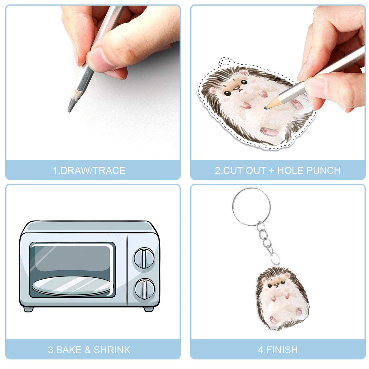 Warckon shrink plastic enables creating jewelry pendants with personalized flair.
