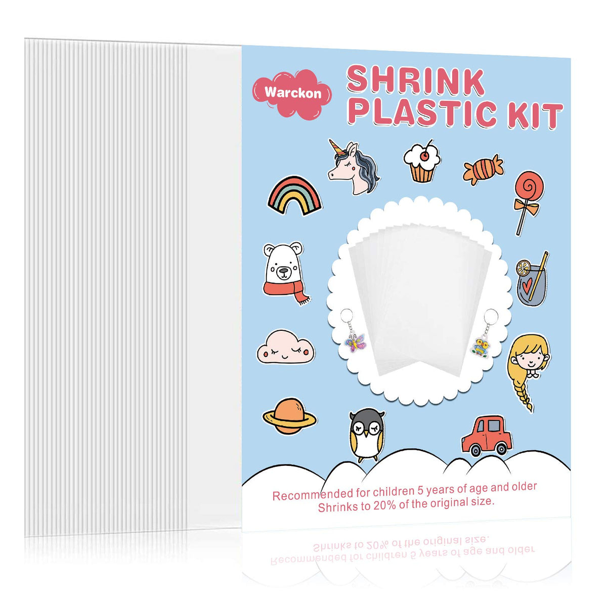 Warckon shrink plastic sheets with frosted surface ideal for detailed designs.