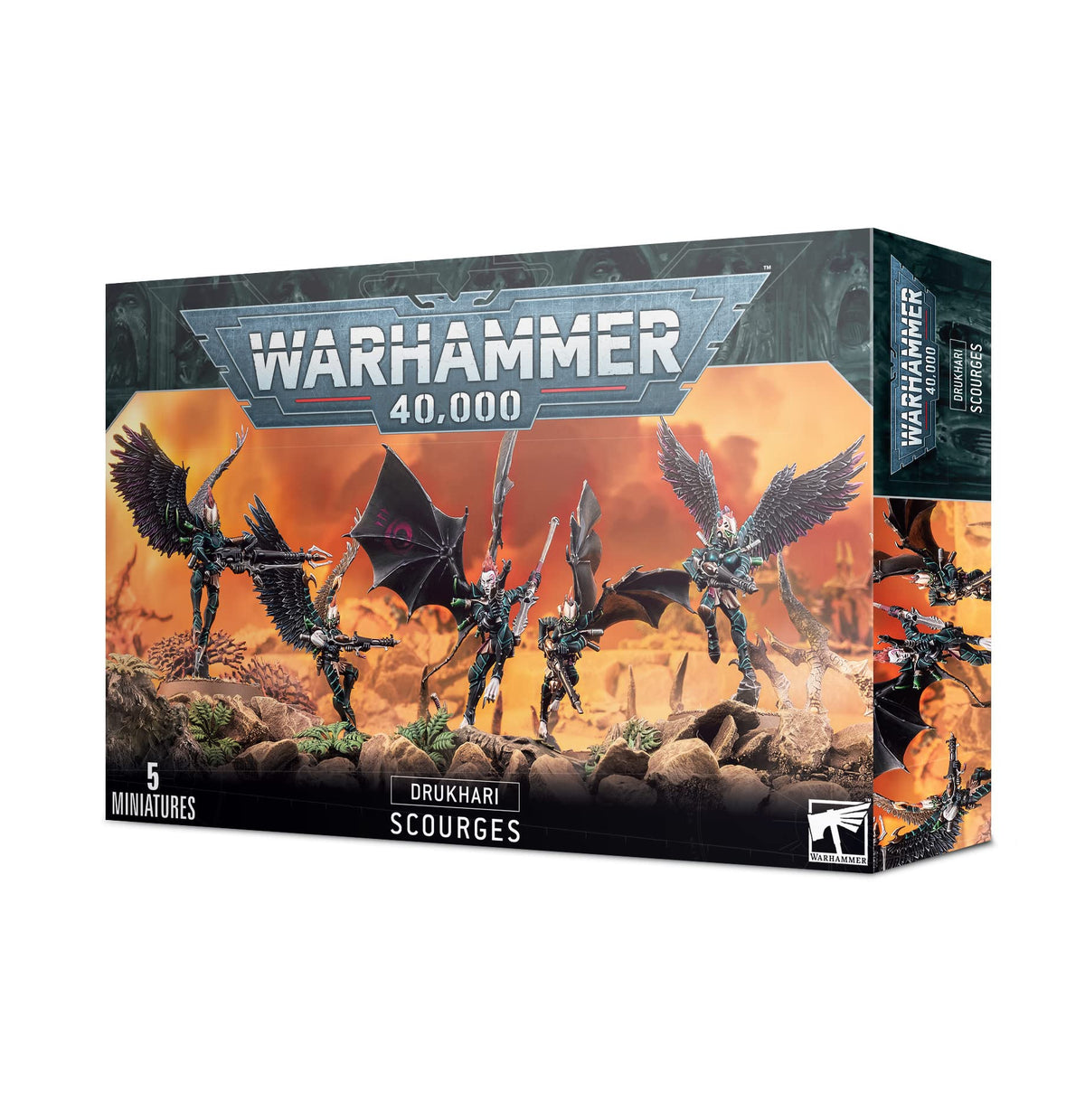 Warhammer 40k Drukhari Scourges assembly-ready pose with varied weapon options for tabletop play