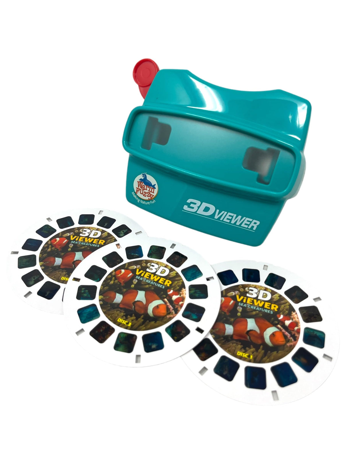 Warm Fuzzy 3D Viewfinder Sea Life reels highlight three image discs for varied aquatic discoveries.
