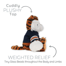 Soft weighted Aubie plush with glass beads for comforting hugs